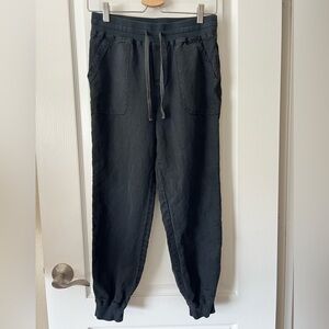 Marine Layer Hazel Drapey Jogger in Black Linen Blend Joggers Women’s Small